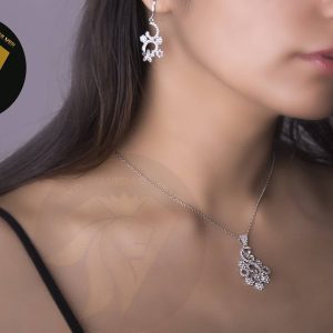 نیم ست جواهری مارکیز فلاوری نگین دار