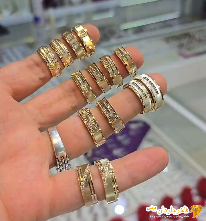 حلقه ازدواج نقره روکش طلا شمش
