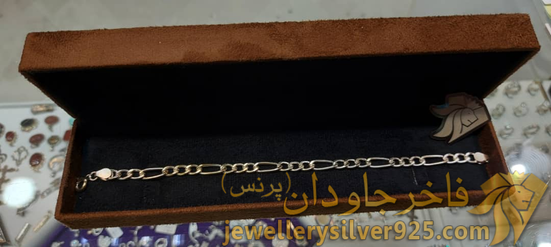 دستبند نقره مردانه وزن 16 گرم