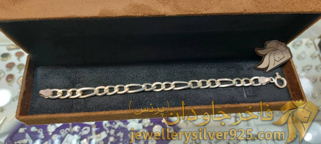 دستبند نقره مردانه وزن 25 گرم