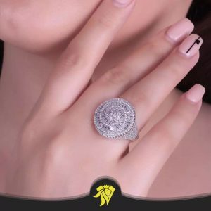 انگشتر جواهری نقره طرح مارپیچ