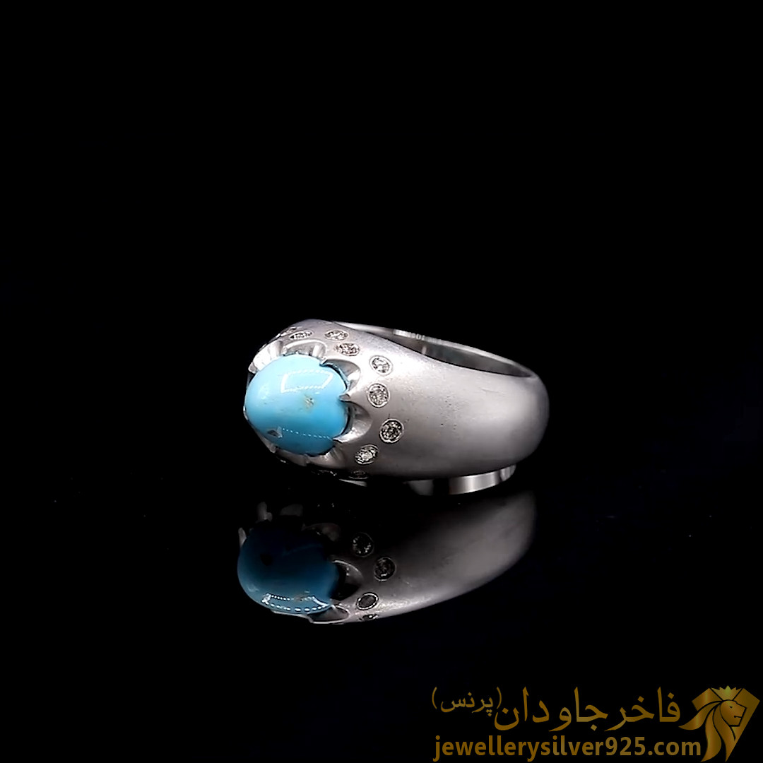 انگشتر فیروزه نیشابور مردانه کد #13587419