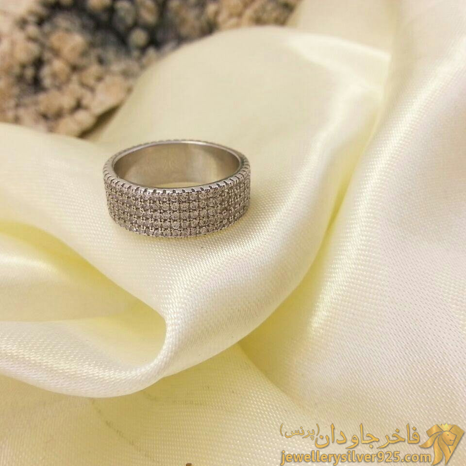 انگشتر نقره اسپرت رینگی تمام نگین کد 390