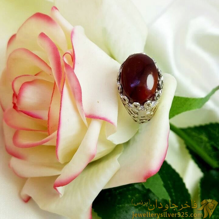 انگشتر نقره مردانه عقیق یمنی چنگی کد 196