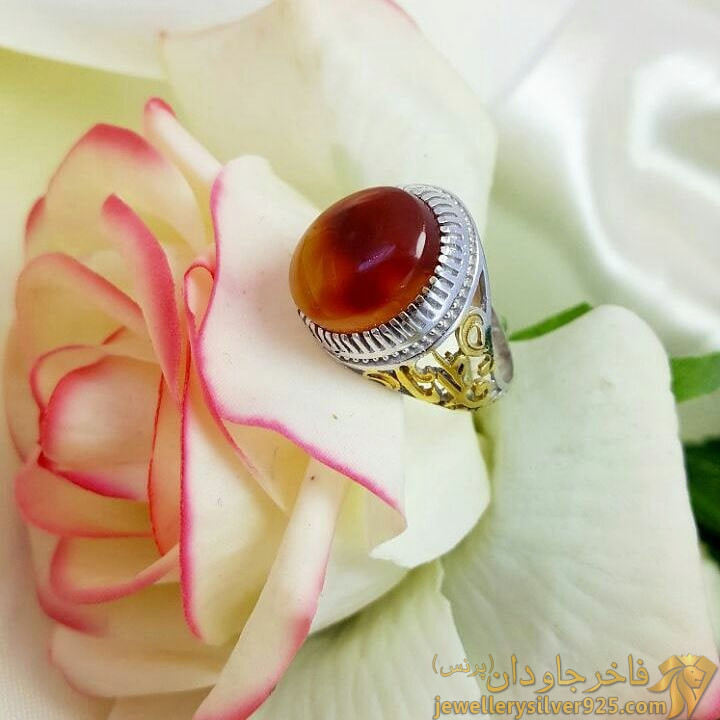 انگشتر نقره مردانه یمنی بغل بازو فاطمه کد 197