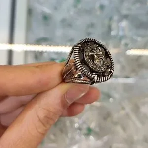 انگشتر نقره مردانه حکاکی عقاب کد 12827