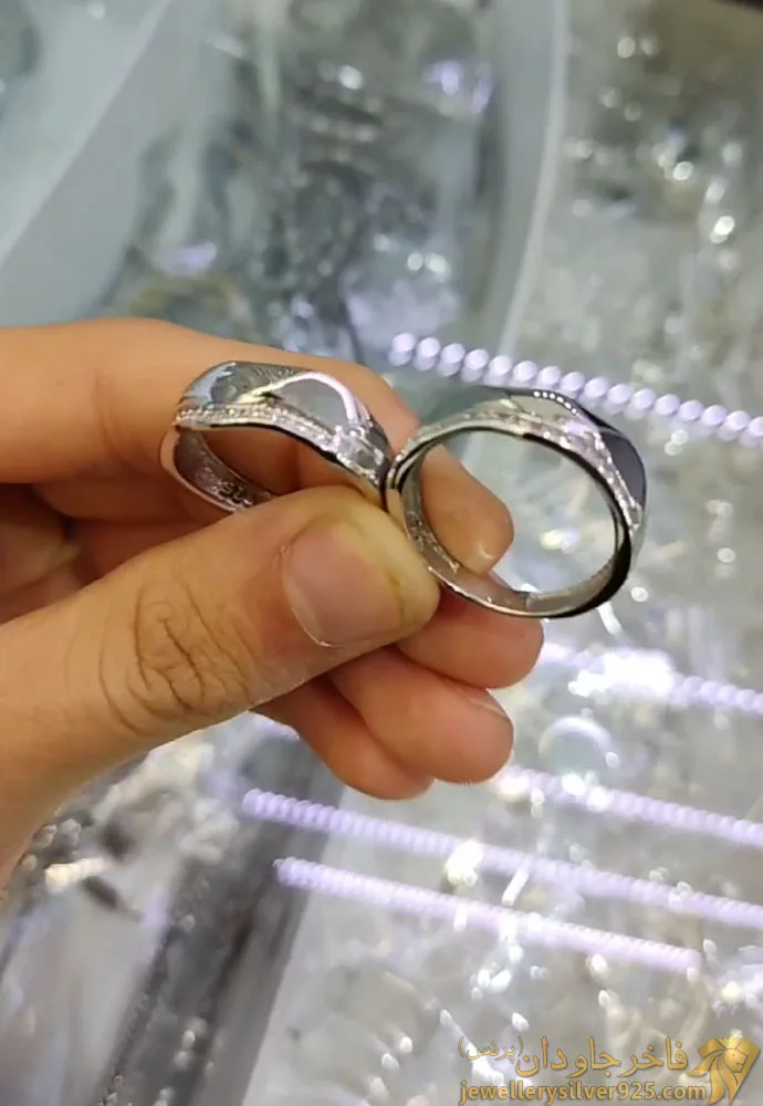 ست حلقه ی ازدواج نقره کد 12723 تصویر دوم