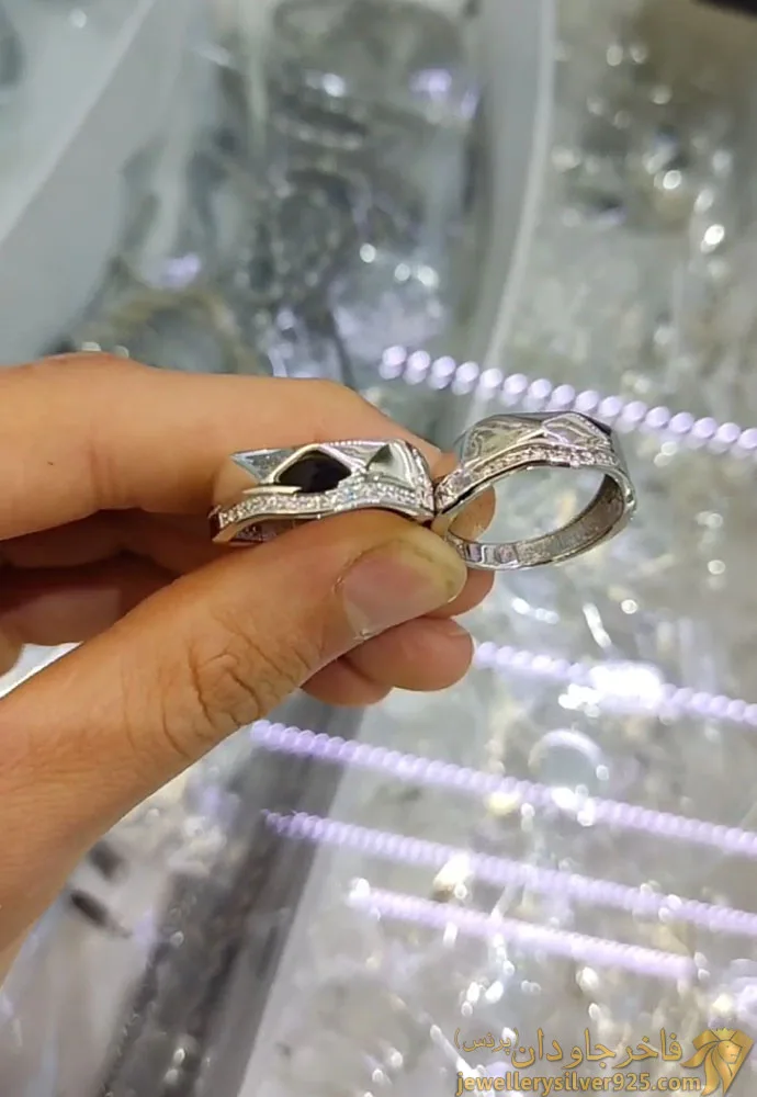 ست حلقه ی ازدواج نقره کد 12723 تصویر سوم