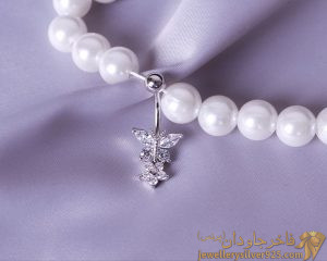 پیرسینگ ناف مدل پروانه و گل کد 13073