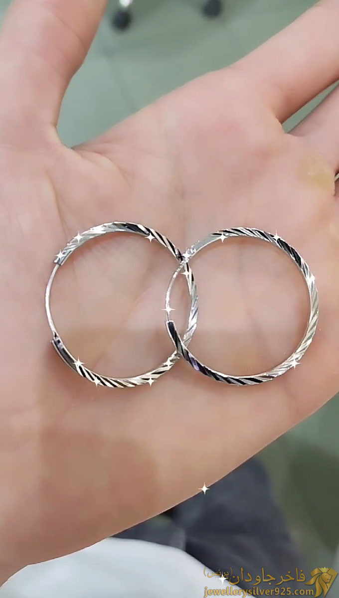 گوشواره حلقه ای تراش دار کد 13603