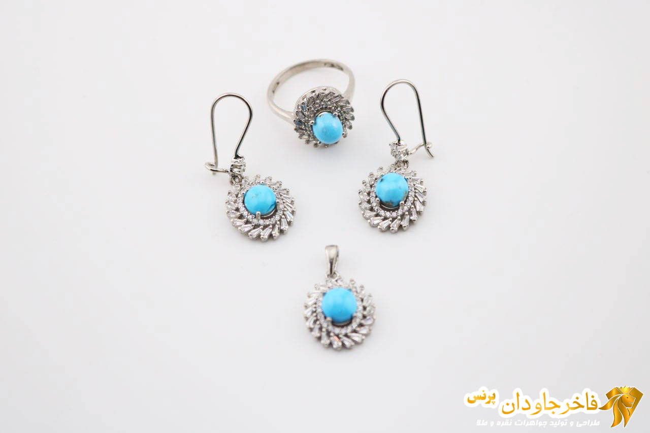 نیم ست فیروزه اصل کد 14988-R