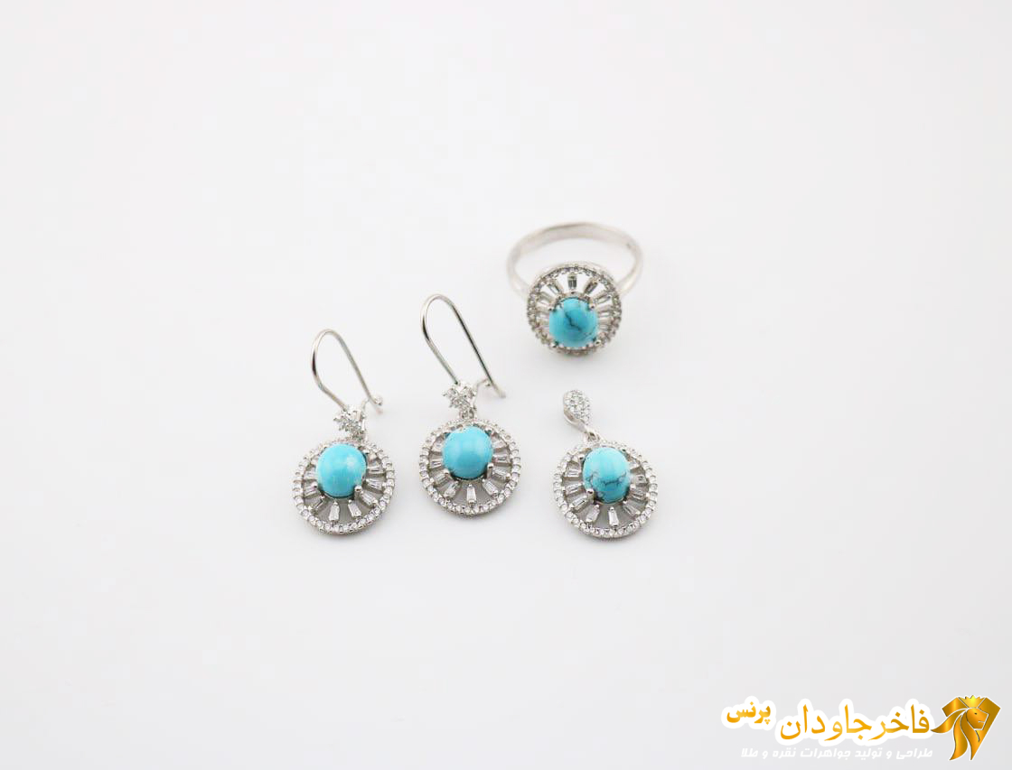 نیم ست فیروزه اصل کد 14989-R