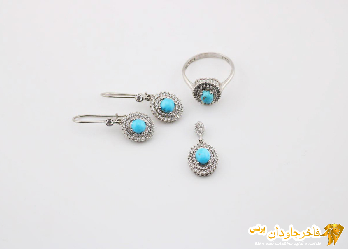 نیم ست فیروزه اصل کد 14990-R