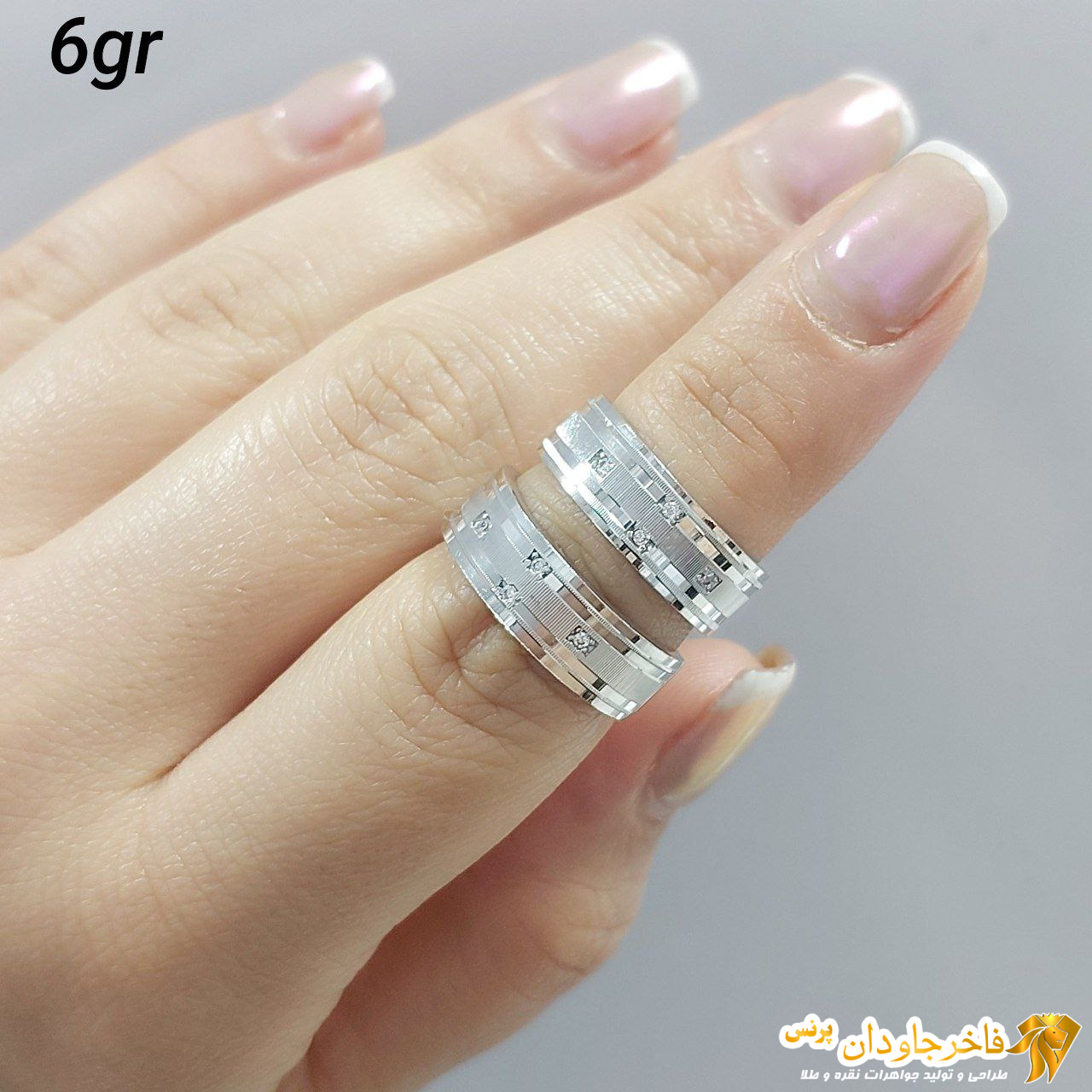 ست حلقه ازدواج نقره با روکش طلا کد 15067