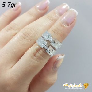 ست حلقه ازدواج نقره روکش طلا سفید کد 15058