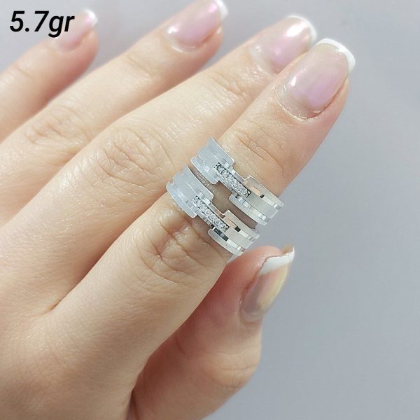 ست حلقه ازدواج نقره روکش طلا سفید کد 15058