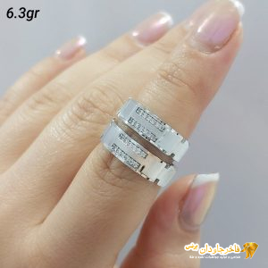 ست حلقه ازدواج نقره روکش طلا سفید کد 15060