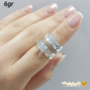 ست حلقه ازدواج نقره با روکش طلا کد 15067