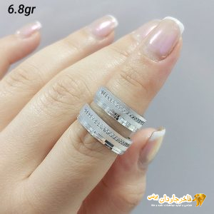 ست حلقه ازدواج نگین الماس تراش کد 15065