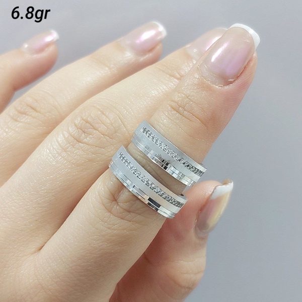 ست حلقه ازدواج نگین الماس تراش کد 15065
