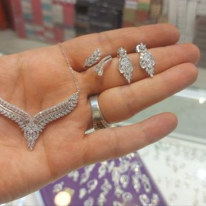 سرویس نقره 925عیار مدل «خطوط درخشان» کد 15078