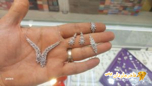 سرویس نقره روکش طلا سفید مدل «ستاره شمال» کد 15075
