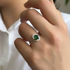 انگشتر جواهری نقره کد 15108