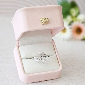 انگشتر جواهر زنانه مدل گل و برگ کد 15087