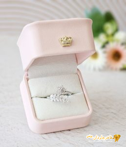 انگشتر جواهر زنانه مدل گل و برگ کد 15087