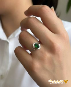 انگشتر جواهری نقره کد 15108