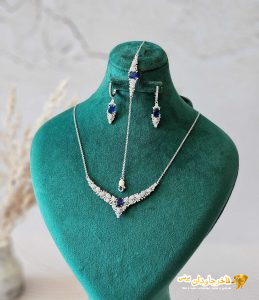 سرویس زنجیری نگین آبی کد 15096