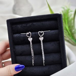 گوشواره آبشاری مدل قلب کد 15098