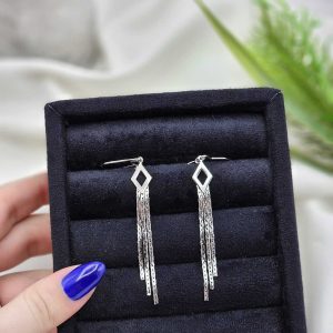 گوشواره آبشاری مدل لوزی کد 15100