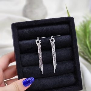 گوشواره آبشاری مدل گل کد 15099