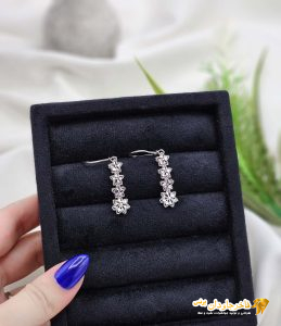 گوشواره نقره تراش روکش طلا کد 15089