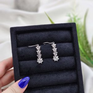 گوشواره نقره تراش روکش طلا کد 15089