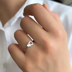 انگشتر جواهری مدل قلب نگین میکرو کد 15145