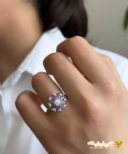 انگشتر جواهری نقره کد 15190