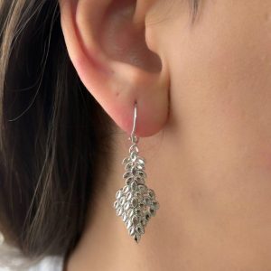 گوشواره تراش نقره کد 15178