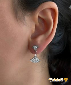 گوشواره نقره آبکاری رودیوم کد 15124
