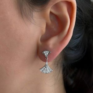 گوشواره نقره آبکاری رودیوم کد 15124