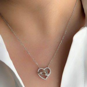 مدال آویز نقره مدل قلب کد 15202
