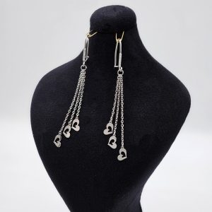 گوشواره نقره مدل قلب کد 15225