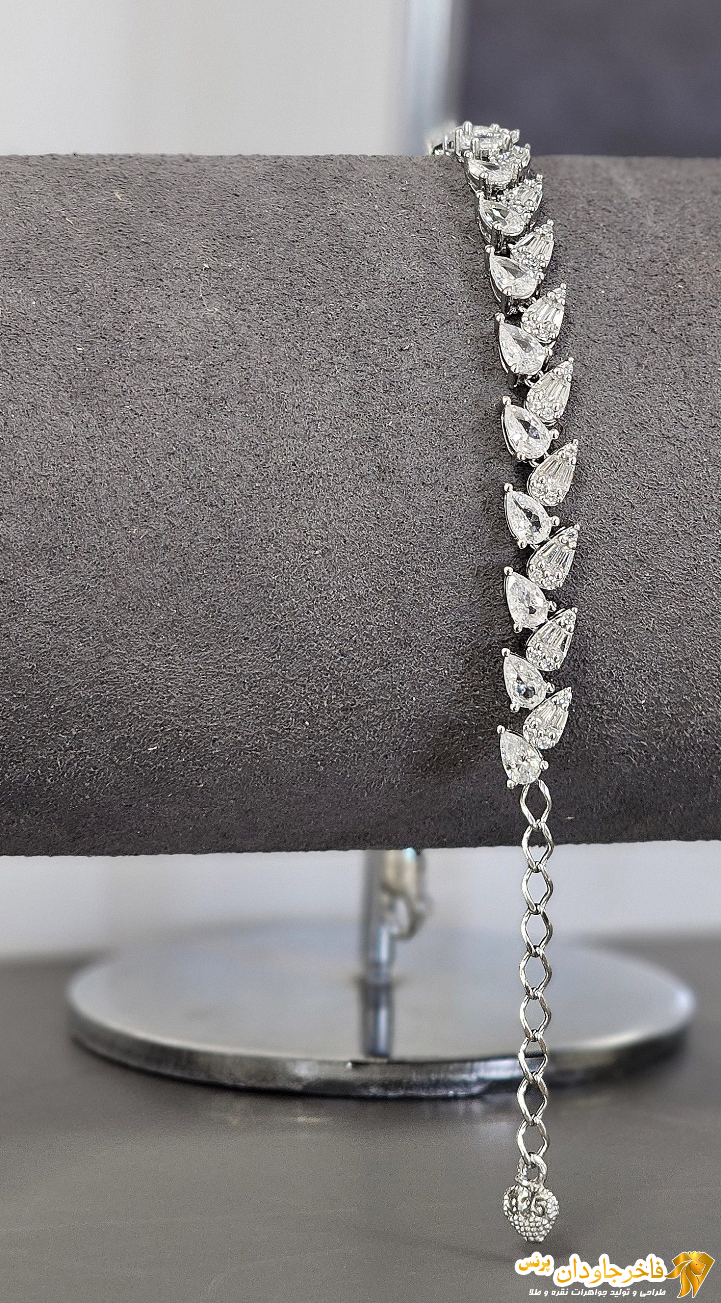 دستبند جواهر نقره کد 15223 - تصویر دوم