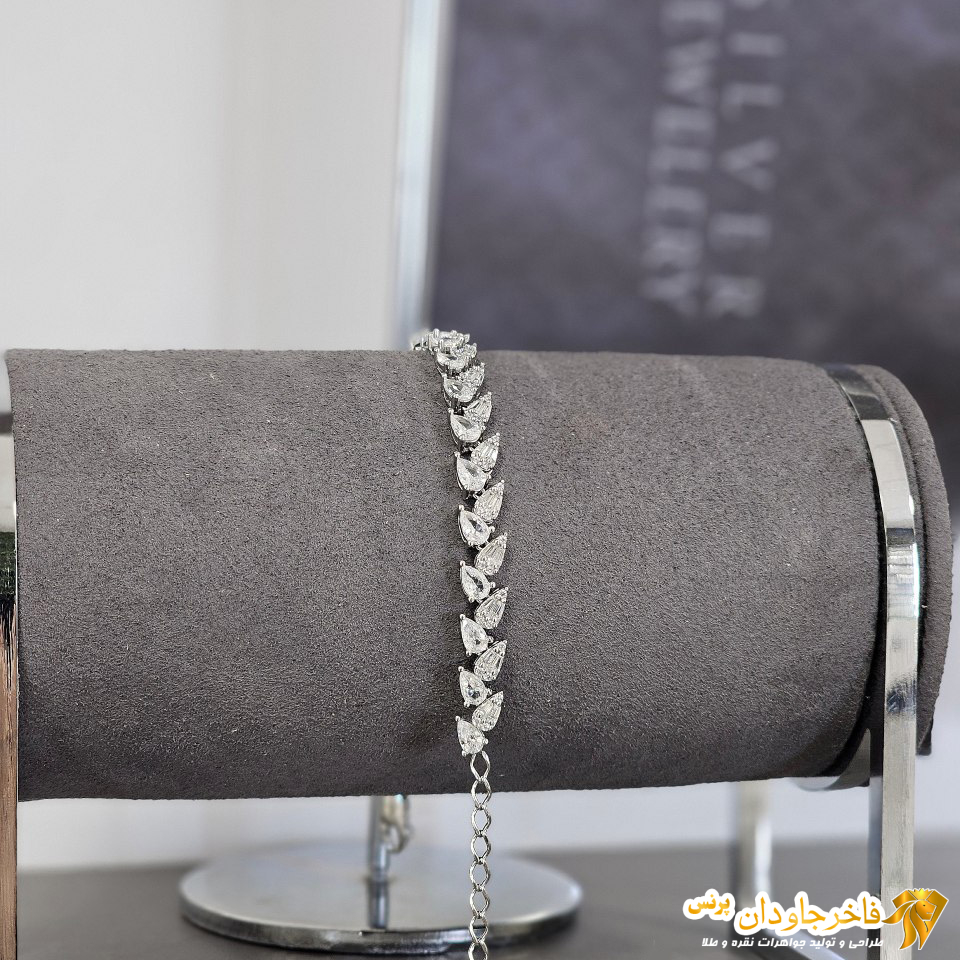دستبند جواهر نقره کد 15223