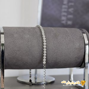دستبند نقره نگین جواهری کد 15224