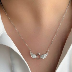 مدال آویز نقره مدل حلقه بالدار کد 15200