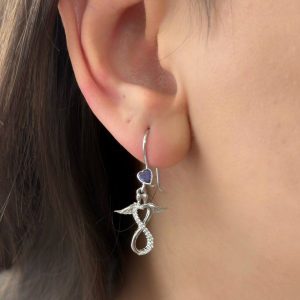 گوشواره نقره مدل عشق بی نهایت کد 15205