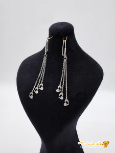 گوشواره نقره مدل قلب کد 15225