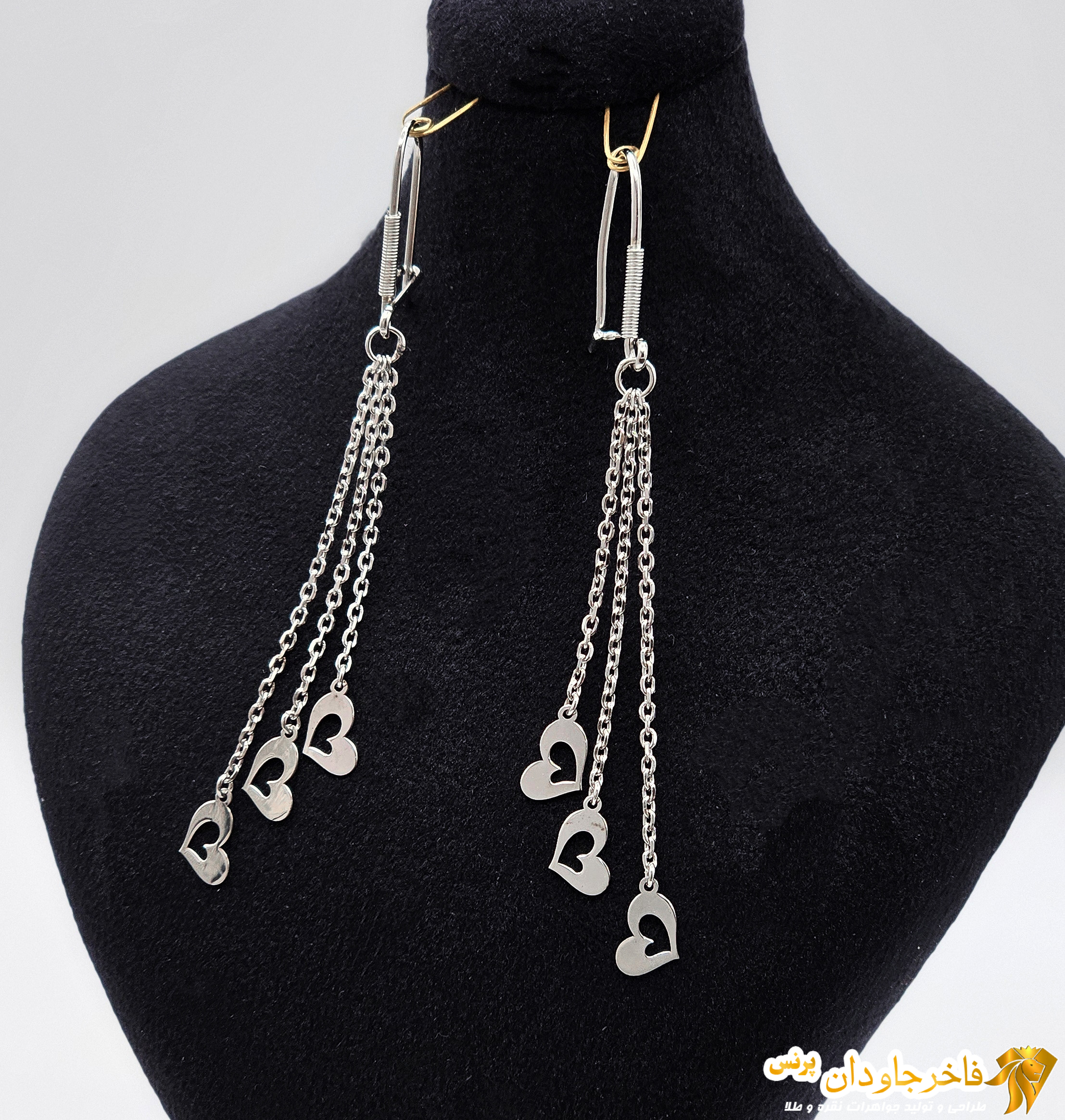 گوشواره نقره مدل قلب کد 15225 - تصویر دوم